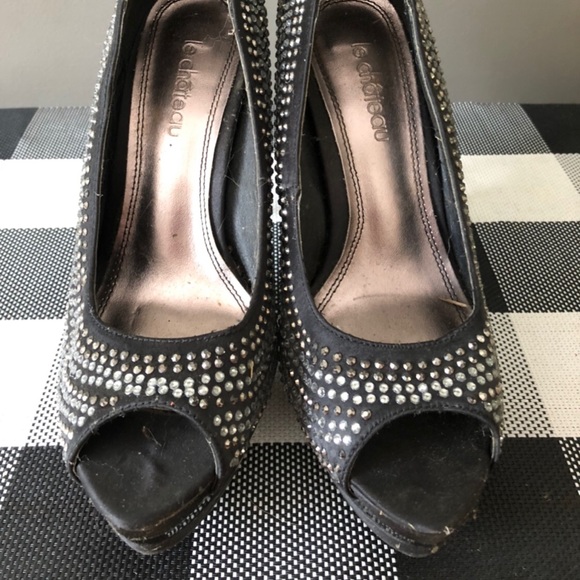 GORGEOUS RHINESTONE HEELS! LeChateau, size 6 - Picture 2 of 2
